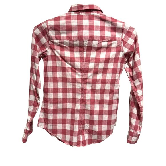 Pendleton Womens Red Rose & White Check LS Cotton Button Down Preppy Shirt XS - Picture 4 of 6